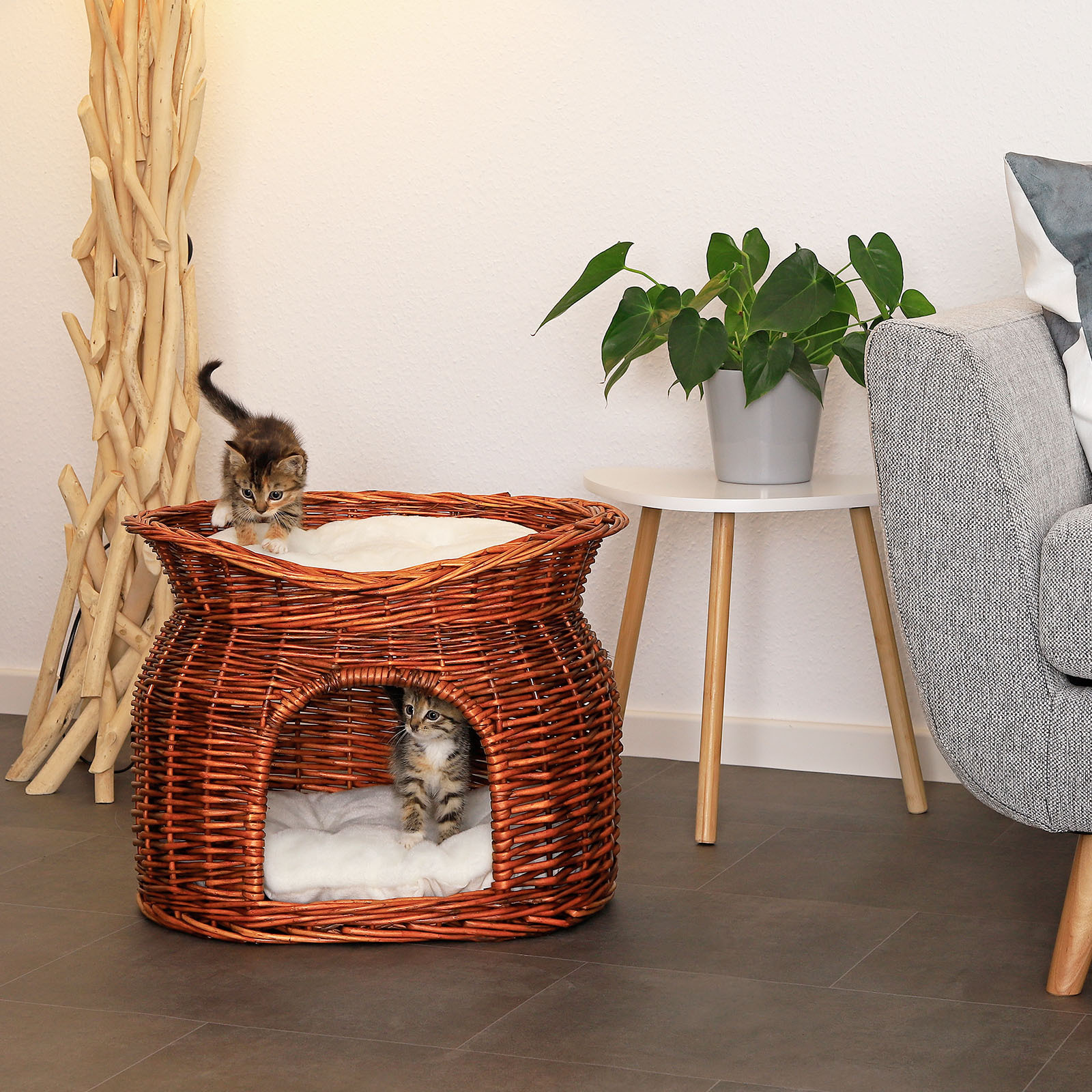 Lionto Katzenbetten & Katzensofas Lionto Weidenkorb für Katze braun