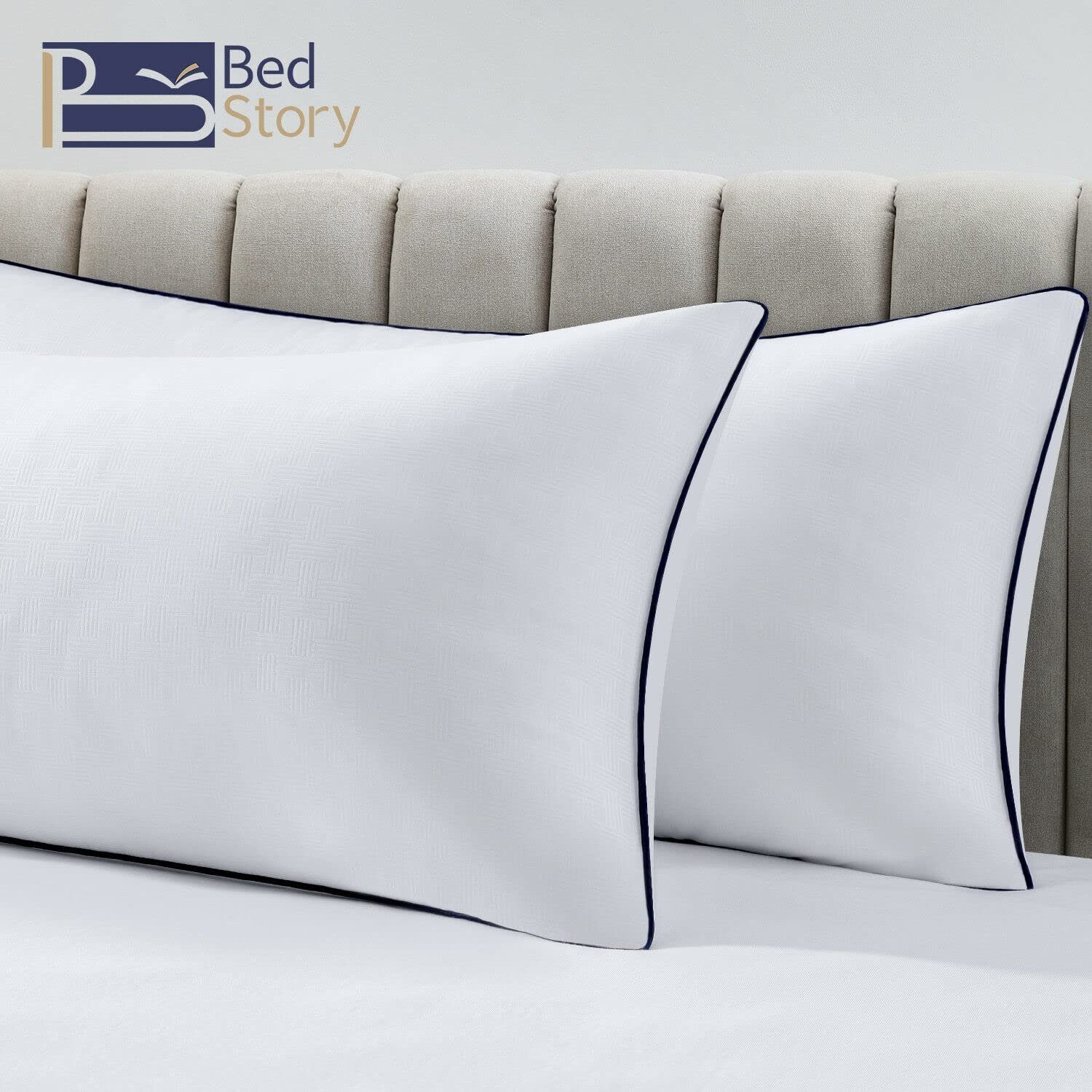 Nackenstützkissen kopfkissen 40x40/80, 80x80cm 2er Set,waschbares Kissen aus Mirkofarsen, BedStory, Füllung: Atmungsaktiv und Haufreundlich Innennkissen geeignet für Allergiker, Opitimale Unterstützung für Alle Schlafpositionen