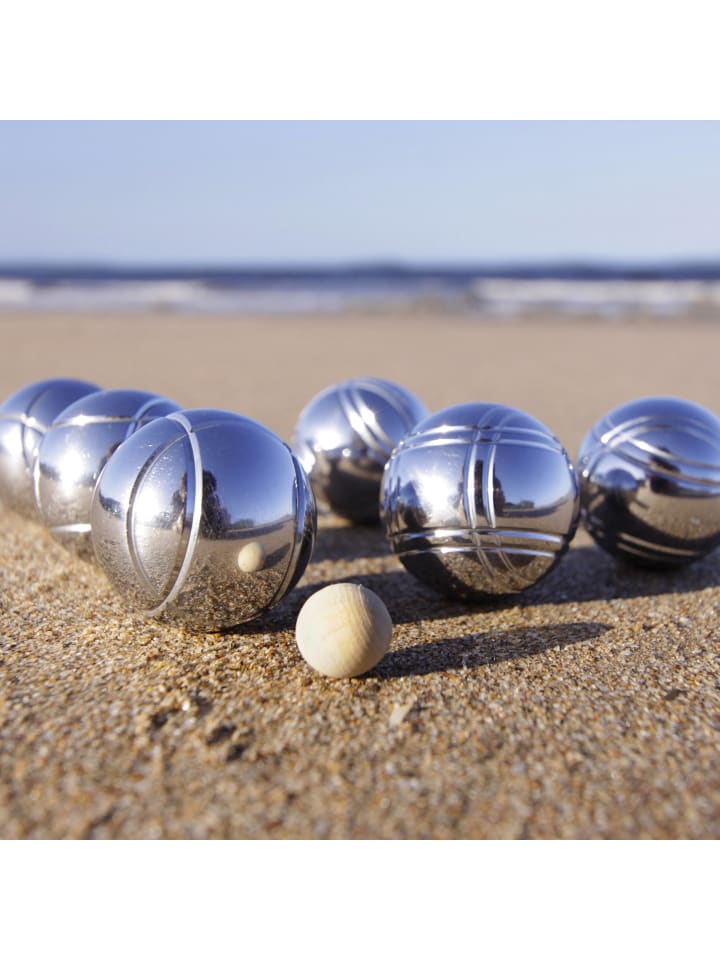 relaxdays 9-tlg. Boule Kugeln Set in Natur/ Silber günstig kaufen onesize