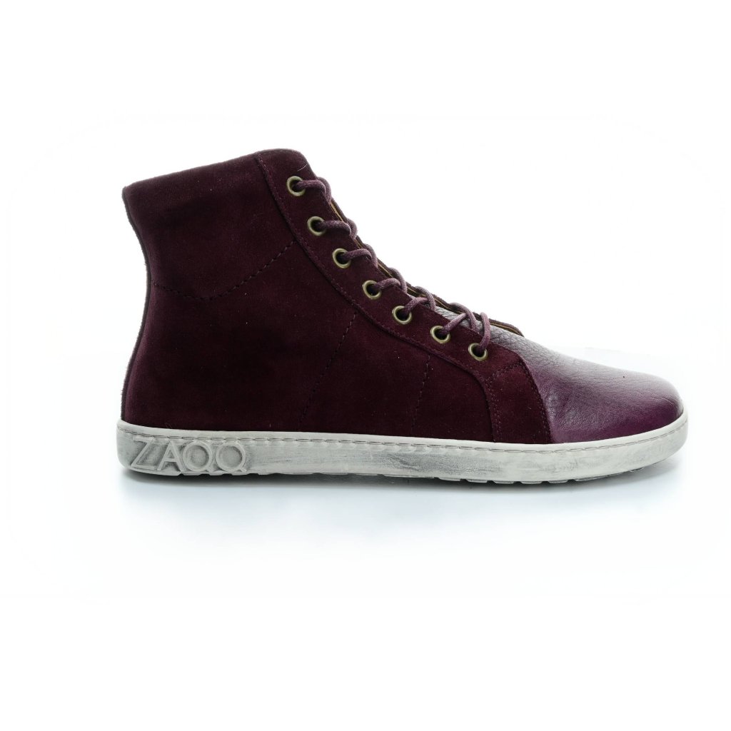 Zaqq Qore High Mazarine bordeaux Barfuß-Stiefeletten