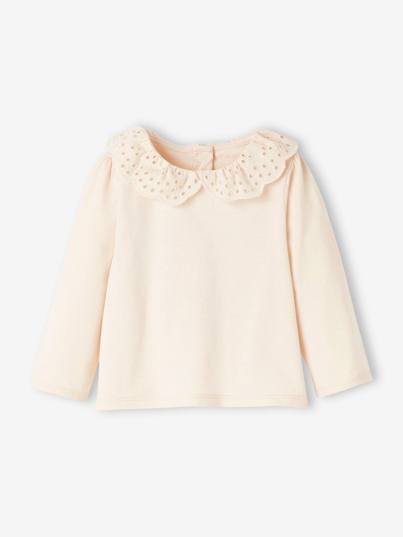 Vertbaudet Baby Shirt mit besticktem Kragen Oeko-Tex - marine gestreift