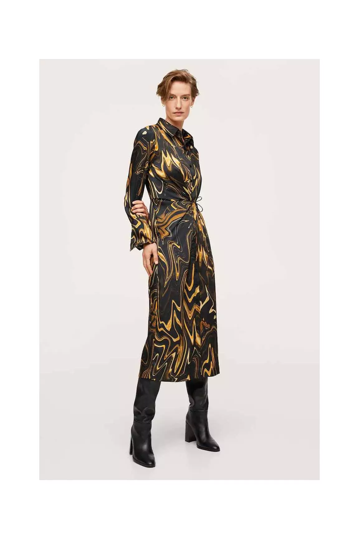 Mango Robes Mi Longues Femme couleur noir