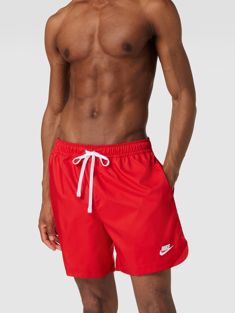 Shorts mit Label-Print in rot