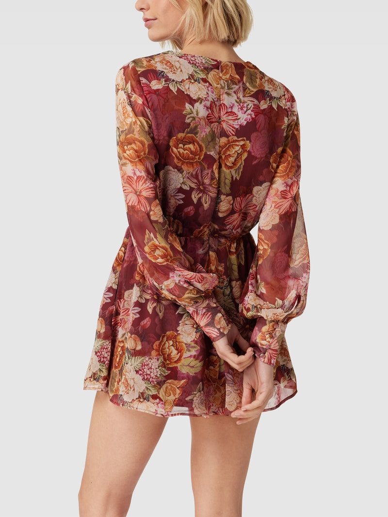 Jumpsuit mit floralem Muster Modell 'CANDIS' in bordeaux rot