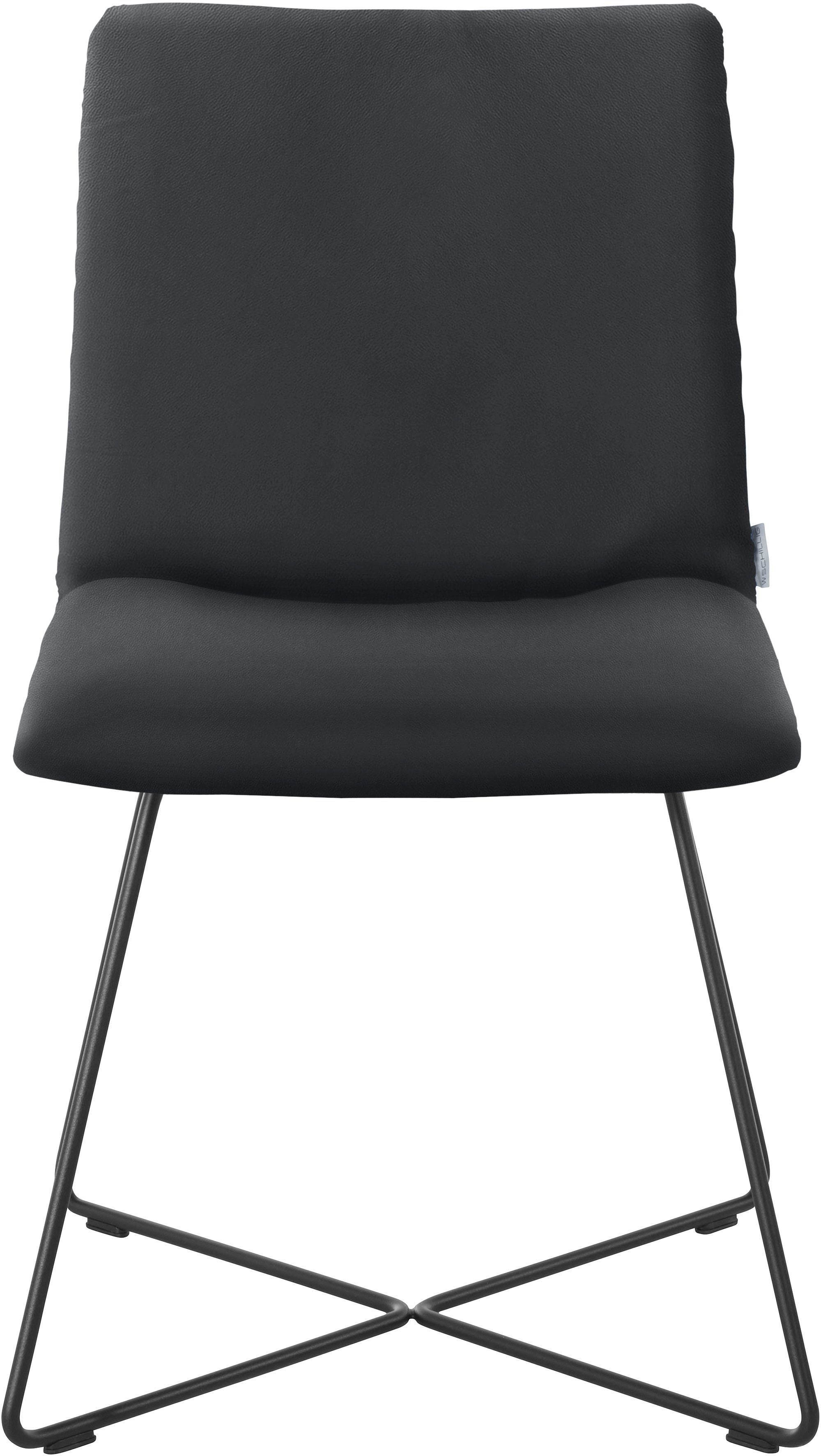 W.SCHILLIG Polsterstuhl jakob, mit Drahtrohrgestell in Schwarz pulverbeschichtet