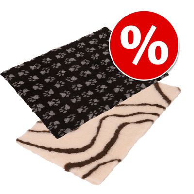 Sparpaket: Vetbed® Isobed SL Wave, creme/braun + Vetbed® Isobed SL Paw, schwarz