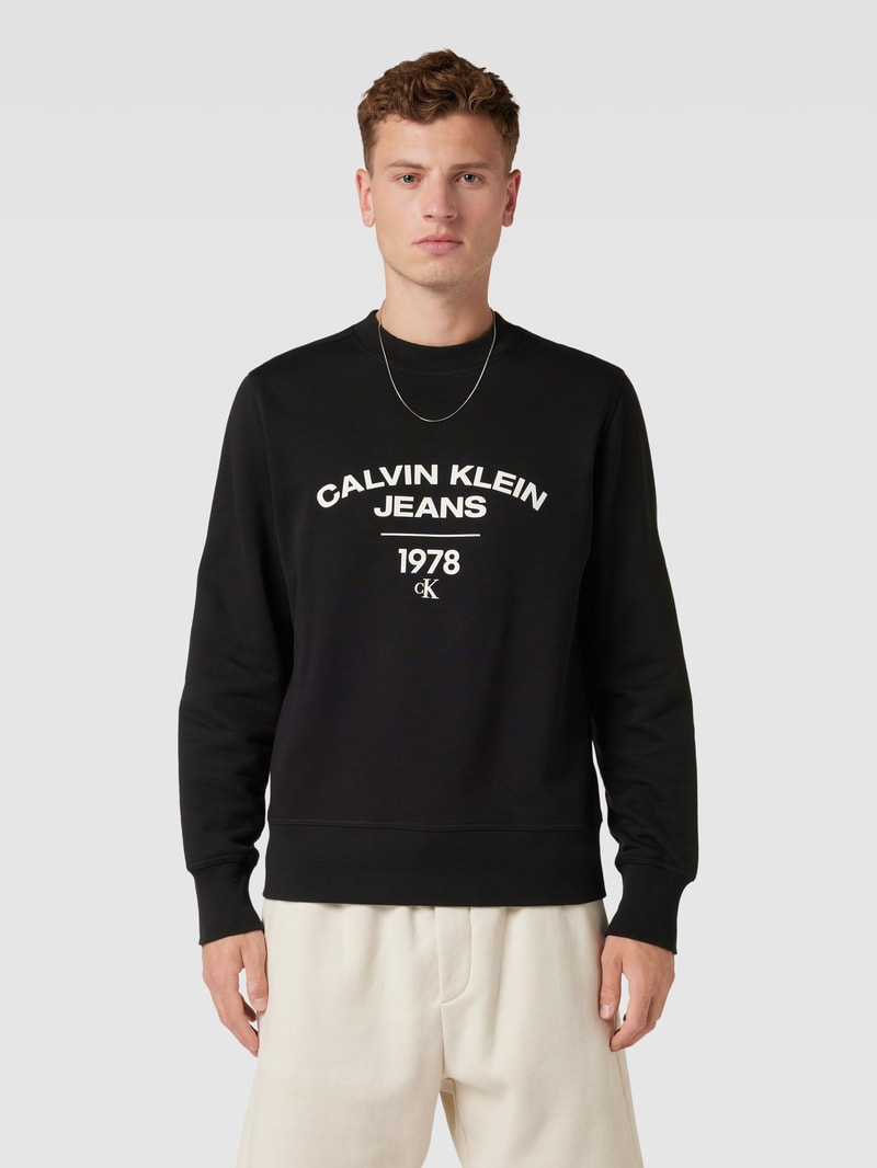 Sweatshirt mit Label-Print Modell 'VARSITY' in black