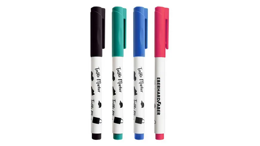 EBERHARD FABER Textilstifte mit Schablone 4er Etui