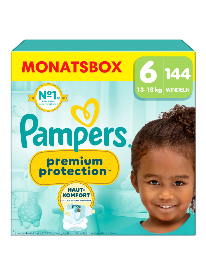 Pampers Pampers Premium Protection Größe 6, 144 Windeln, 13kg-18kg günstig kaufen 6