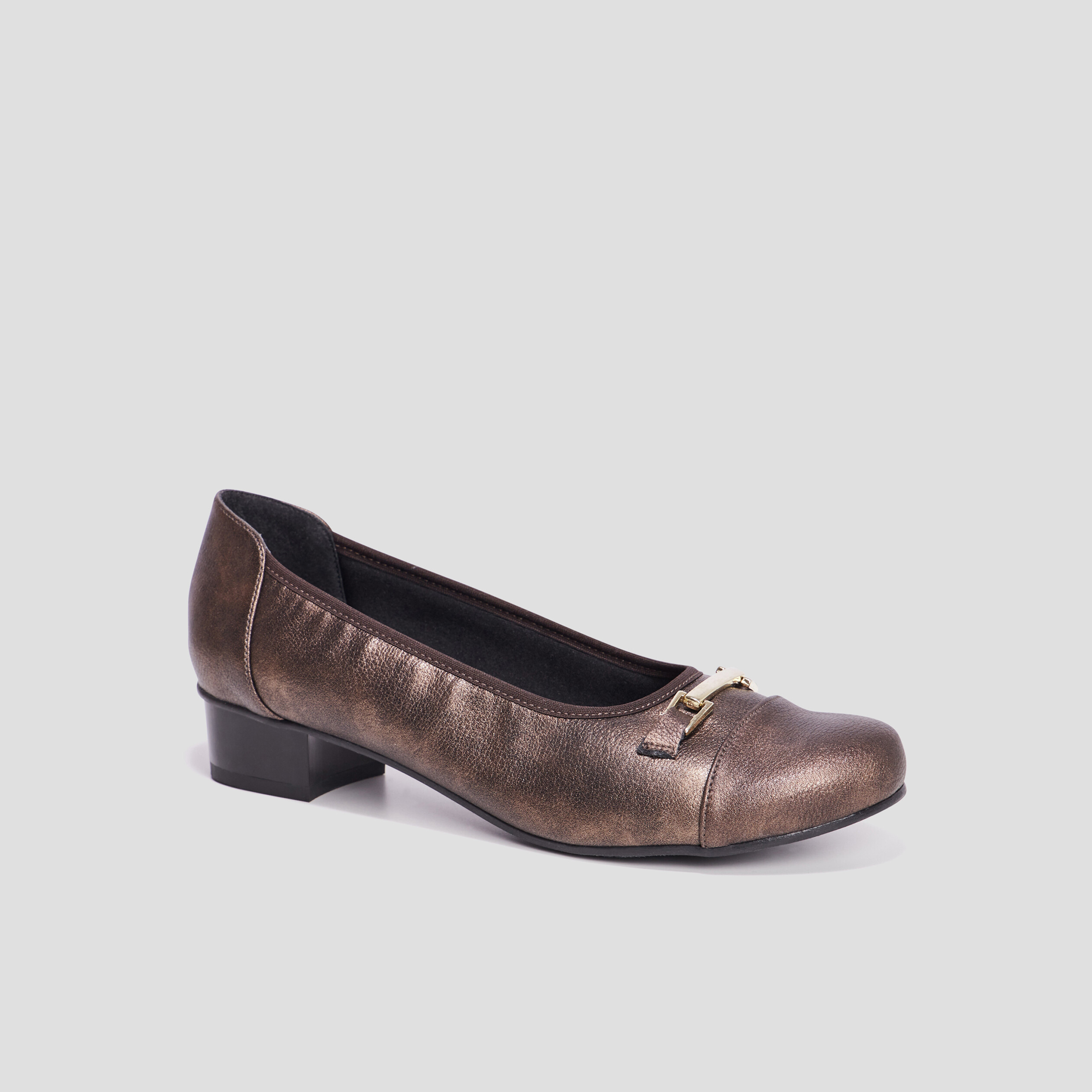 Ballerines à talons pied large marron foncé femme | La Halle