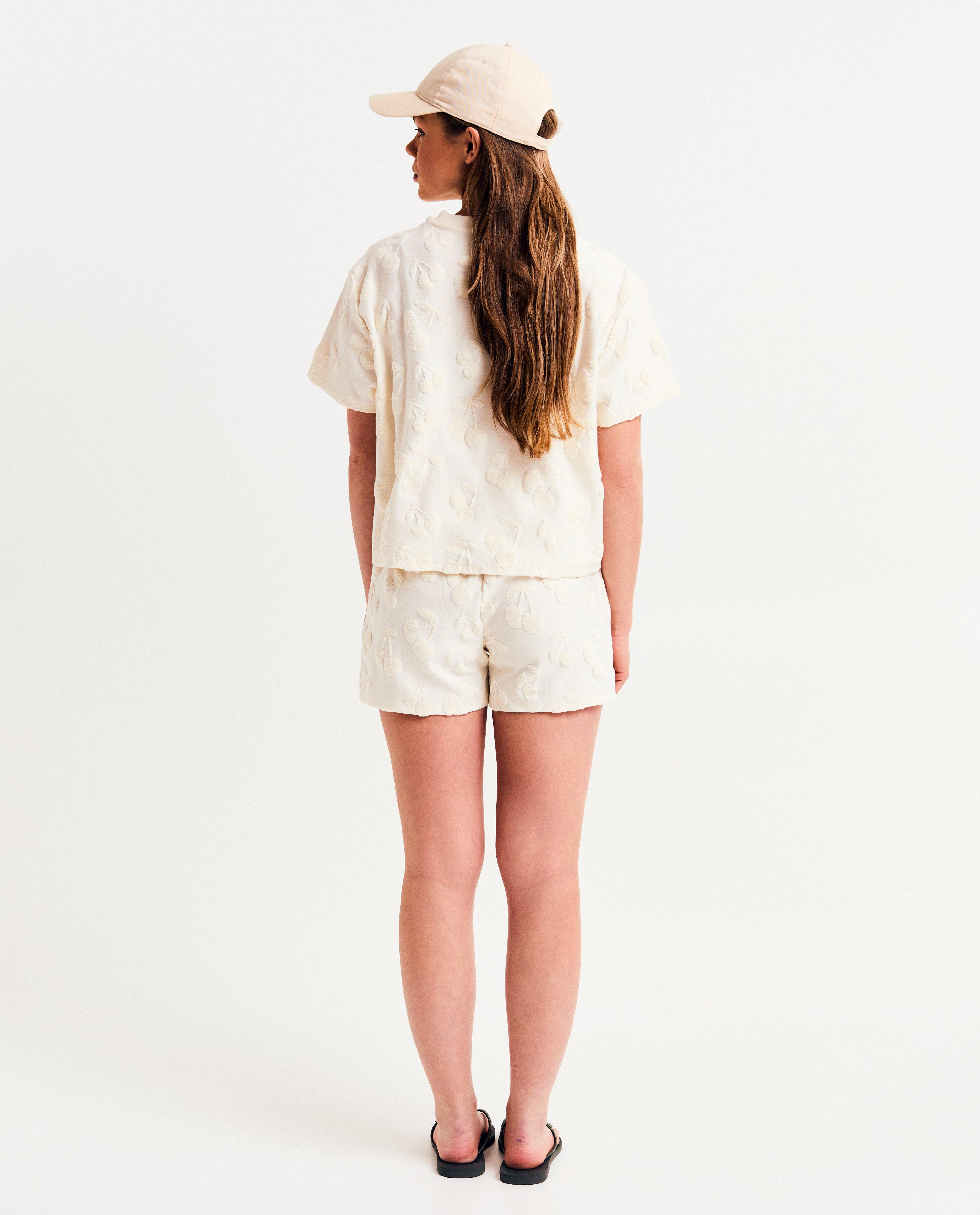Set de baie Groggy: tricou + pantaloni scurți, XXS-L alb