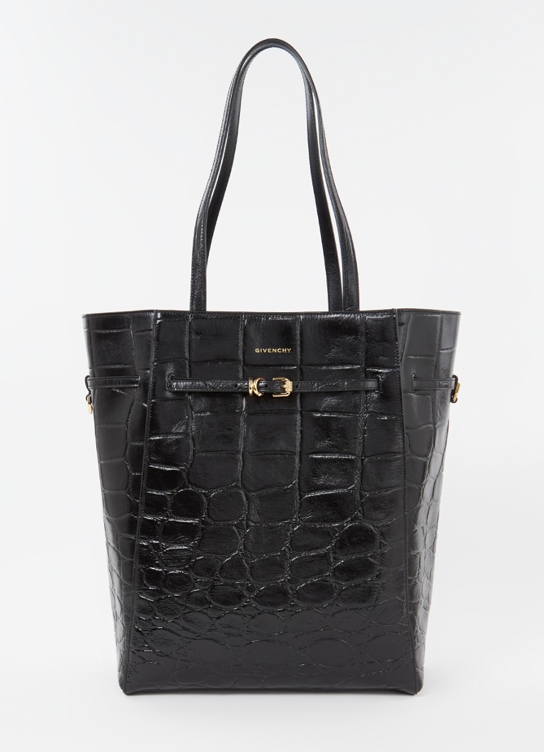 Sac bandoulière Givenchy Voyou Nord-Sud moyen en cuir de veau à texture croco