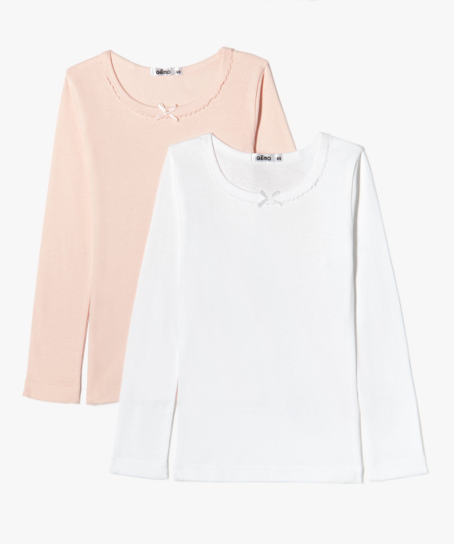 Tee-shirts fille à manches longues en coton biologique (lot... multicolore | GEMO
