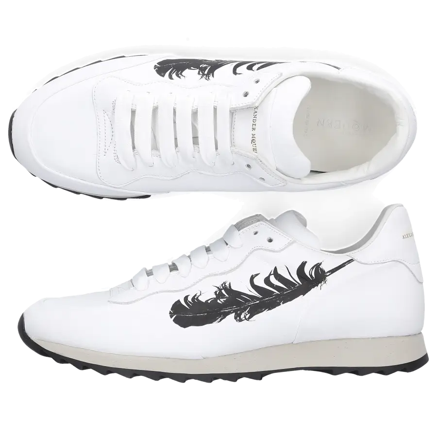 Alexander McQueen - Sneaker low FEATHER Kalbsleder - weiß