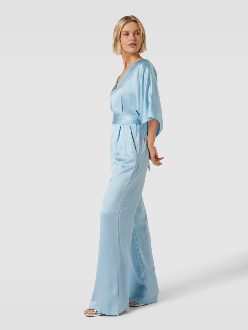 Jumpsuit mit V-Ausschnitt Modell 'Kalaisa' in hellblau