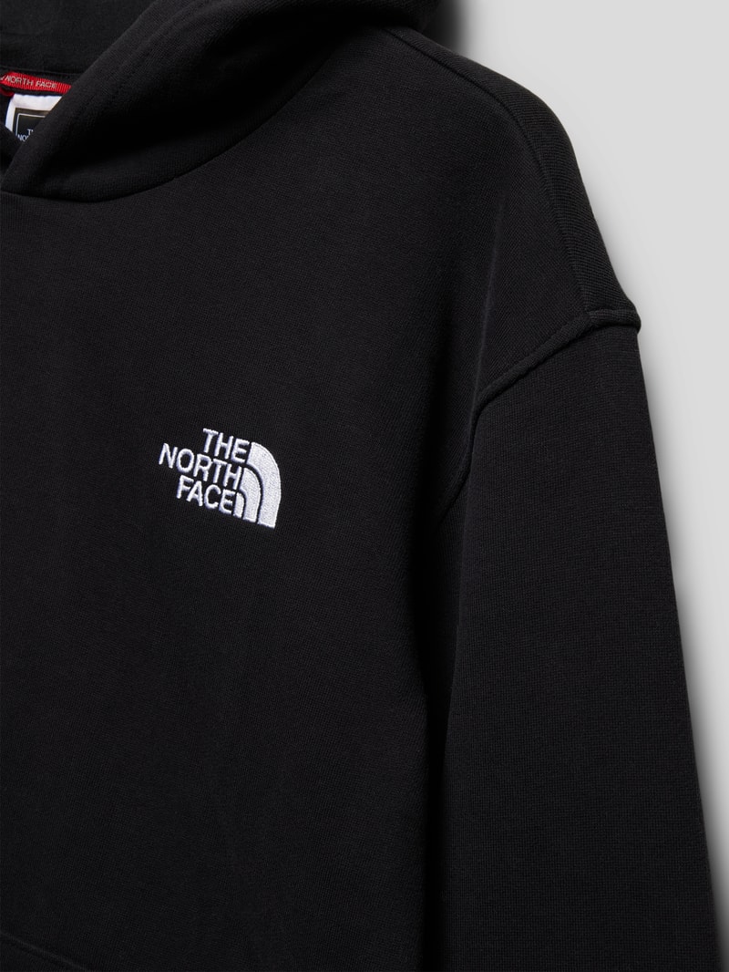 Oversized Hoodie mit Label-Stitching in schwarz