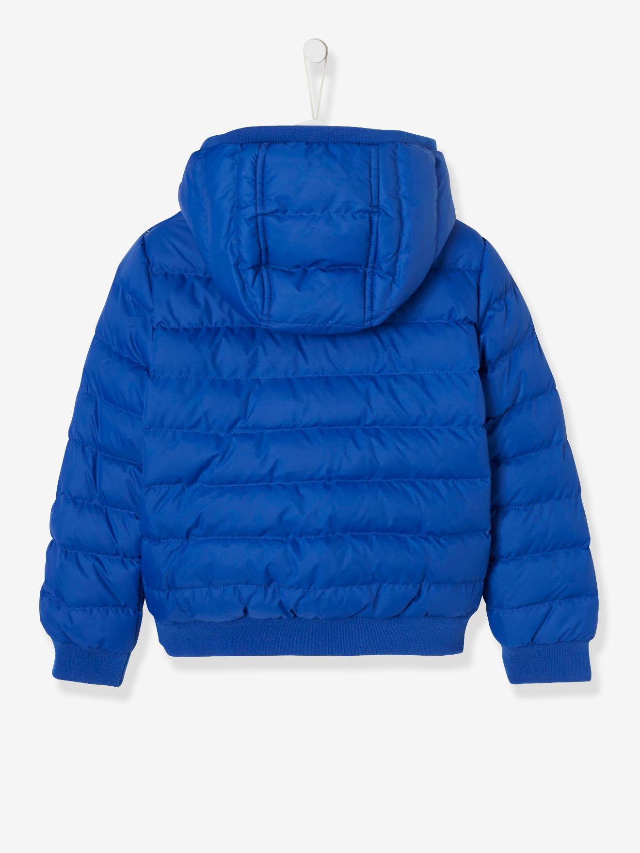 Blouson doudoune garçon réversible marine grisé