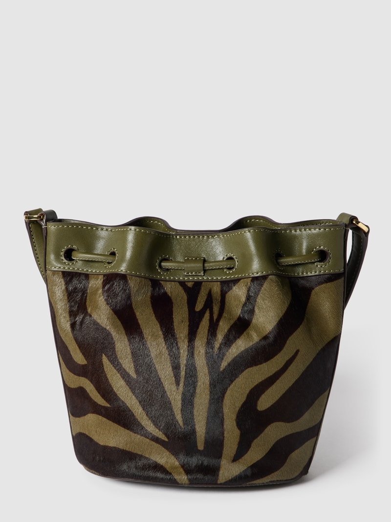 Bucket Bag mit Animal-Print Modell 'ANDIE' in olivgrün