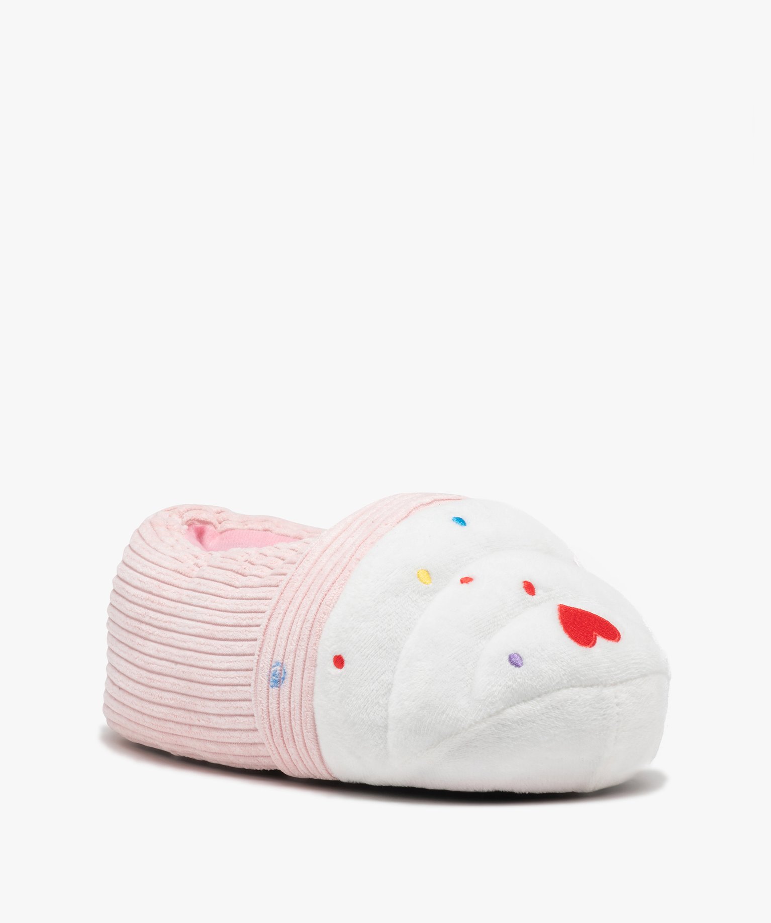 Chaussons femme volumineux en forme de glace multicolore | GEMO