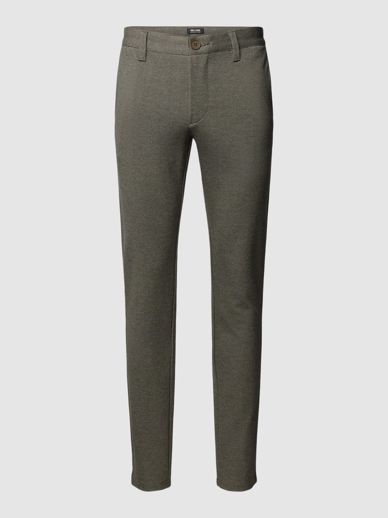 Tapered Fit Stoffhose mit feinem Allover-Muster Modell 'Mark' in hellbraun