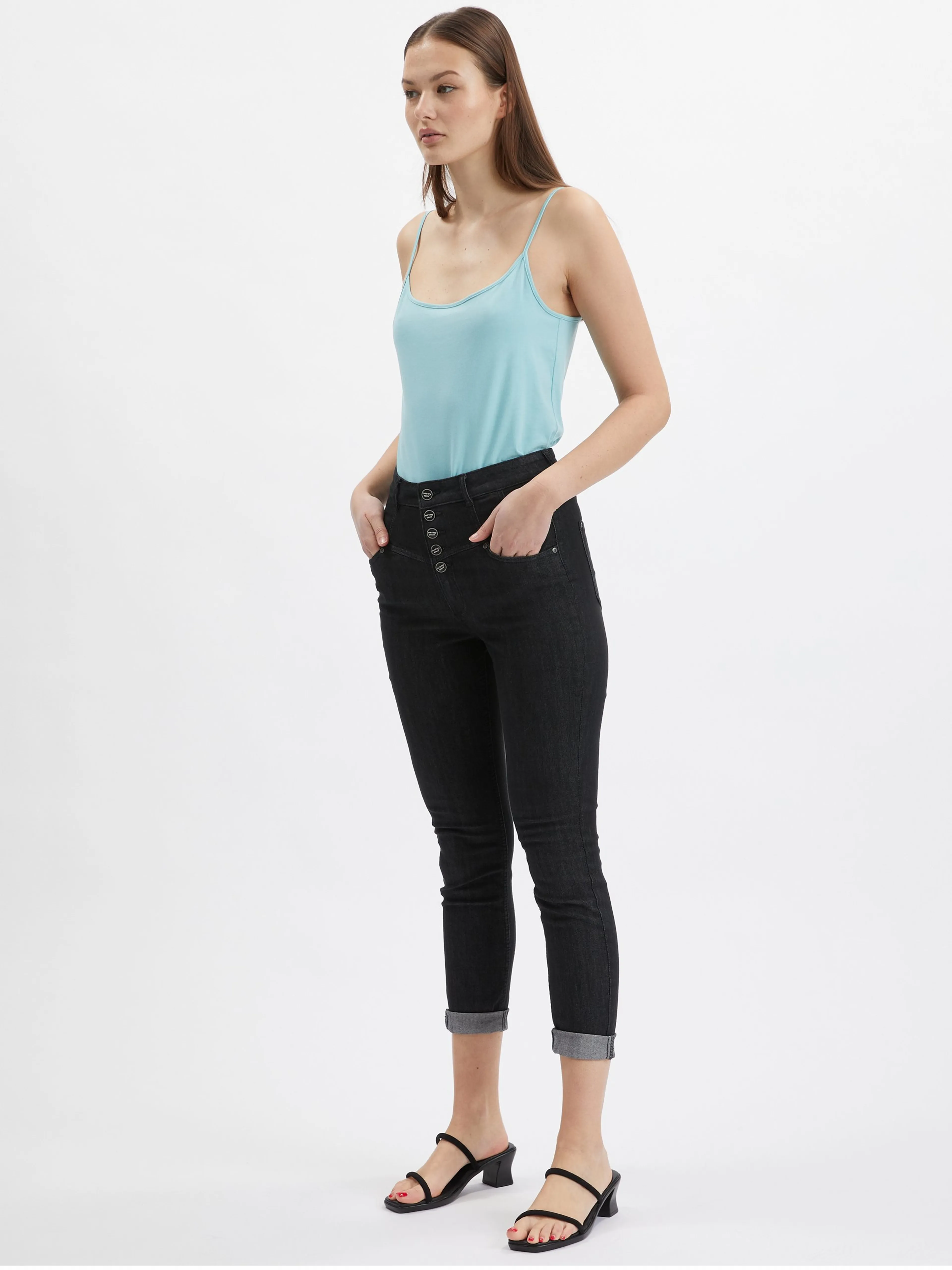 Set aus zwei Damen-Basic-Tank-Tops in Hellblau ORSAY