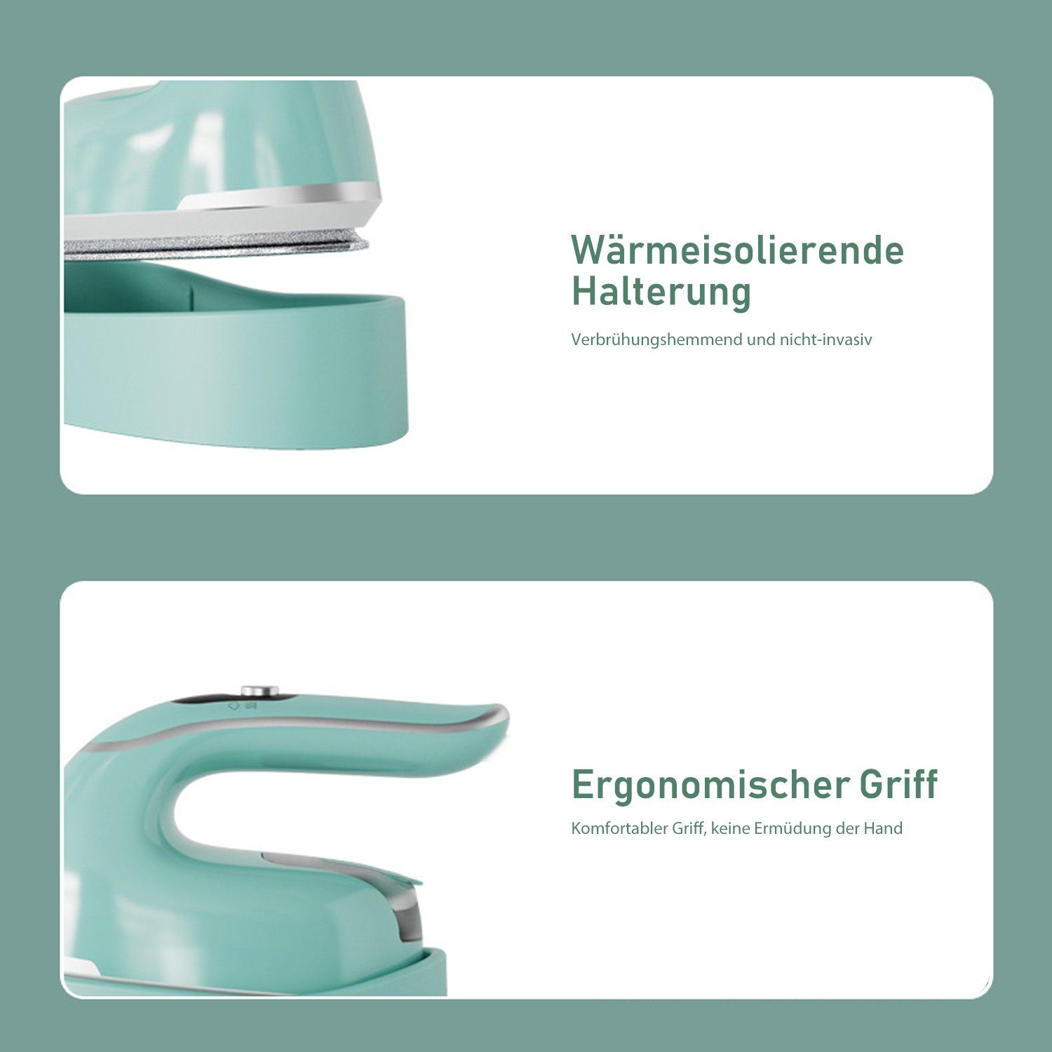 Kpaloft Dampfbürste 1000W, Sichtbarer Wassertank, Dampfglätter, 105ml Reisebügeleisen Haushalt