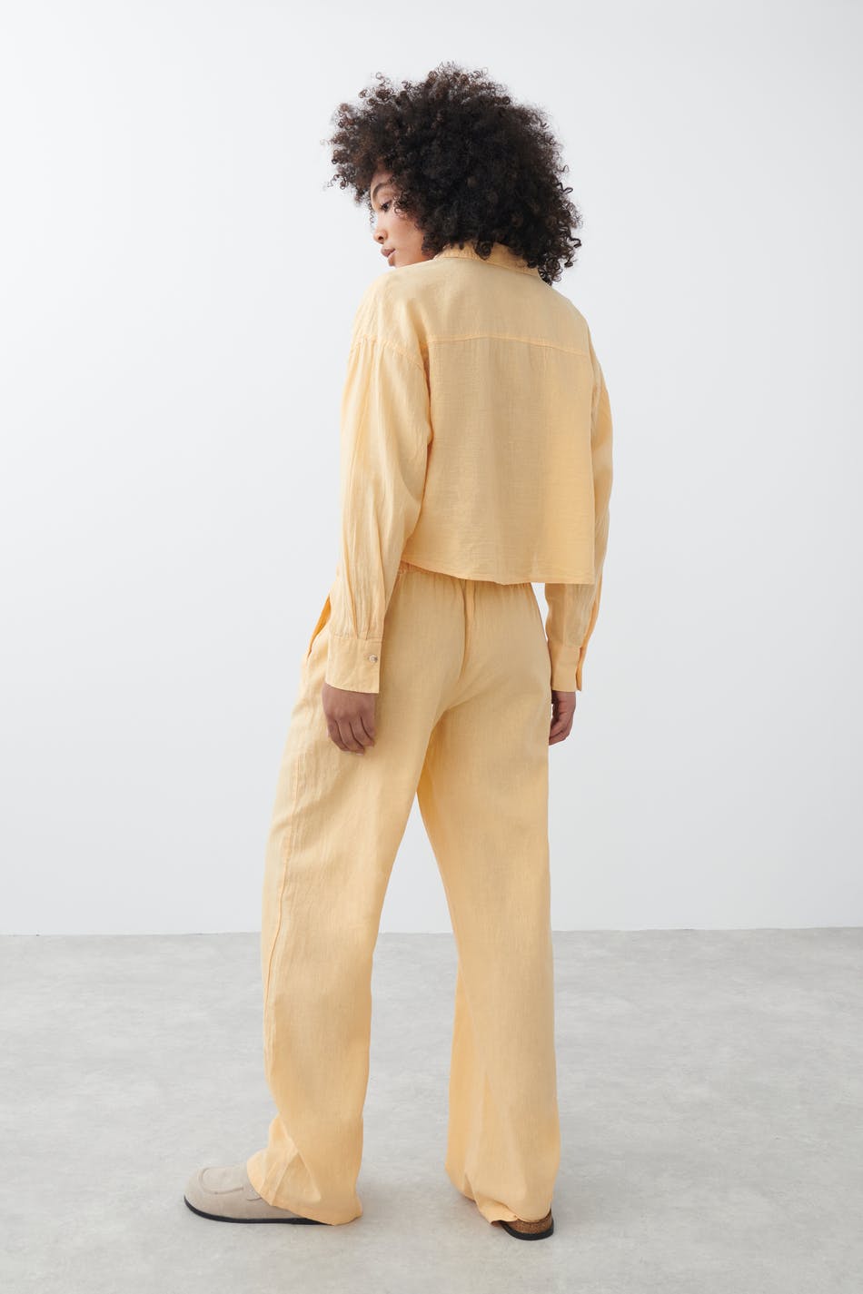 Linen blend trousers