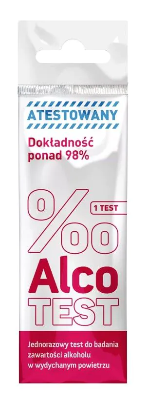 Милафарм АлкоТест, једнократни тест за мерење садржаја алкохола у издахнутом ваздуху