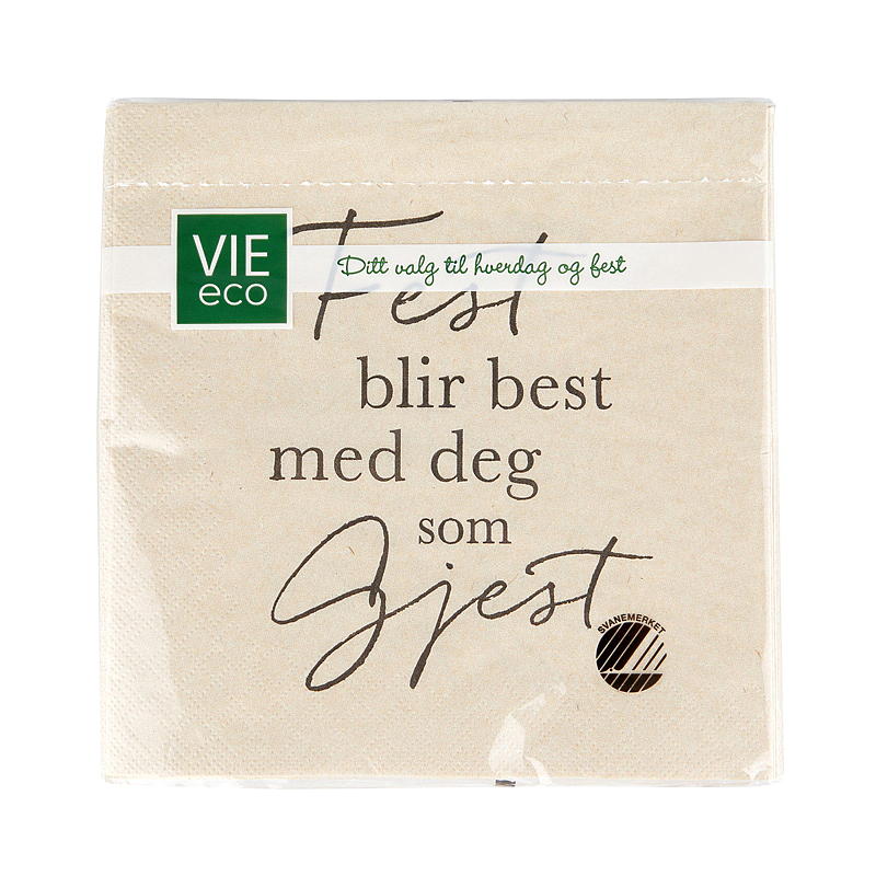 Vie Eco Servietter 30-pk 2-lags ublekt Fest blir best