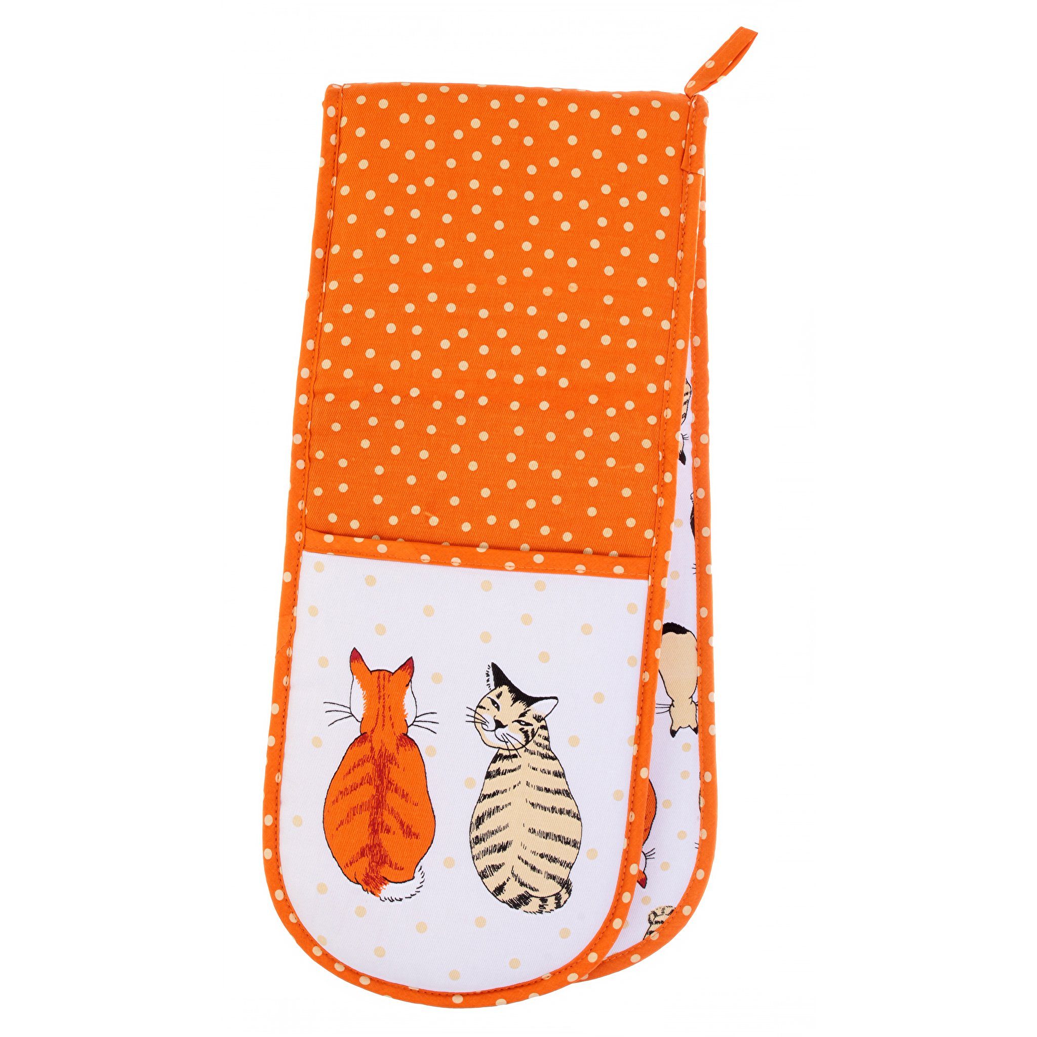 Ulster Weavers Topfhandschuhe Cats in Waiting, (Set, 1-tlg., bestehend aus 1x doppelten Ofenhandschuh), doppelter Ofenhandschuh, wattiert, Größe: ca. 18 x 88 cm