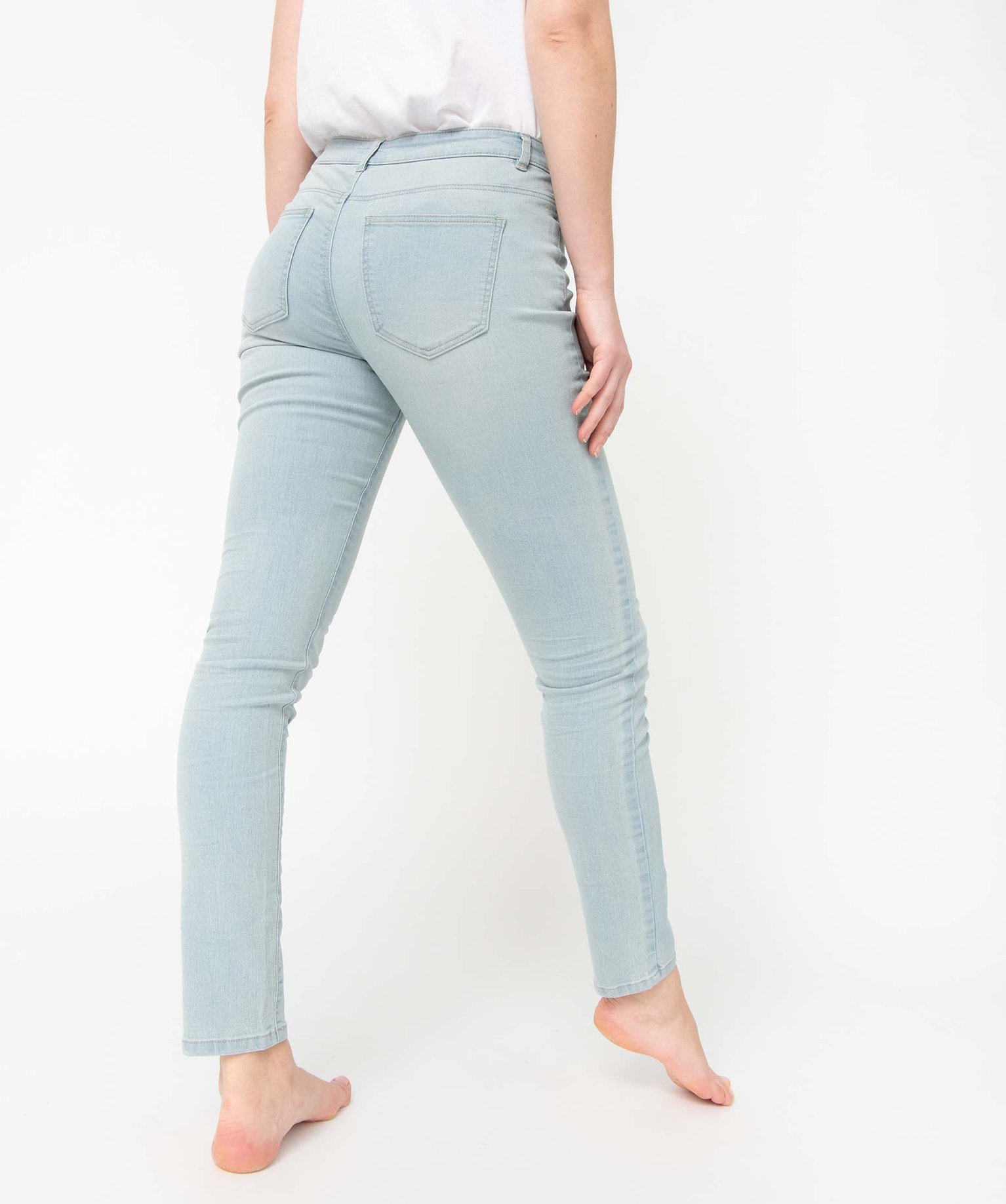 Jean femme délavé coupe slim bleach | GEMO