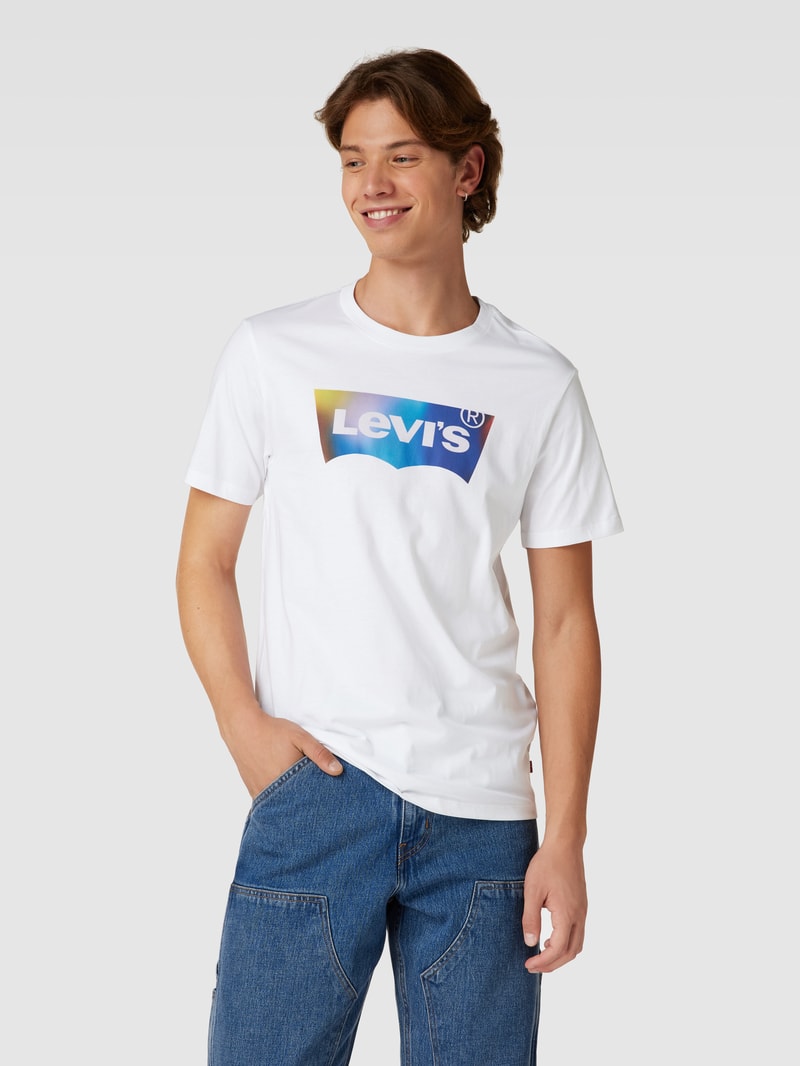 T-Shirt mit Logo-Print in weiß