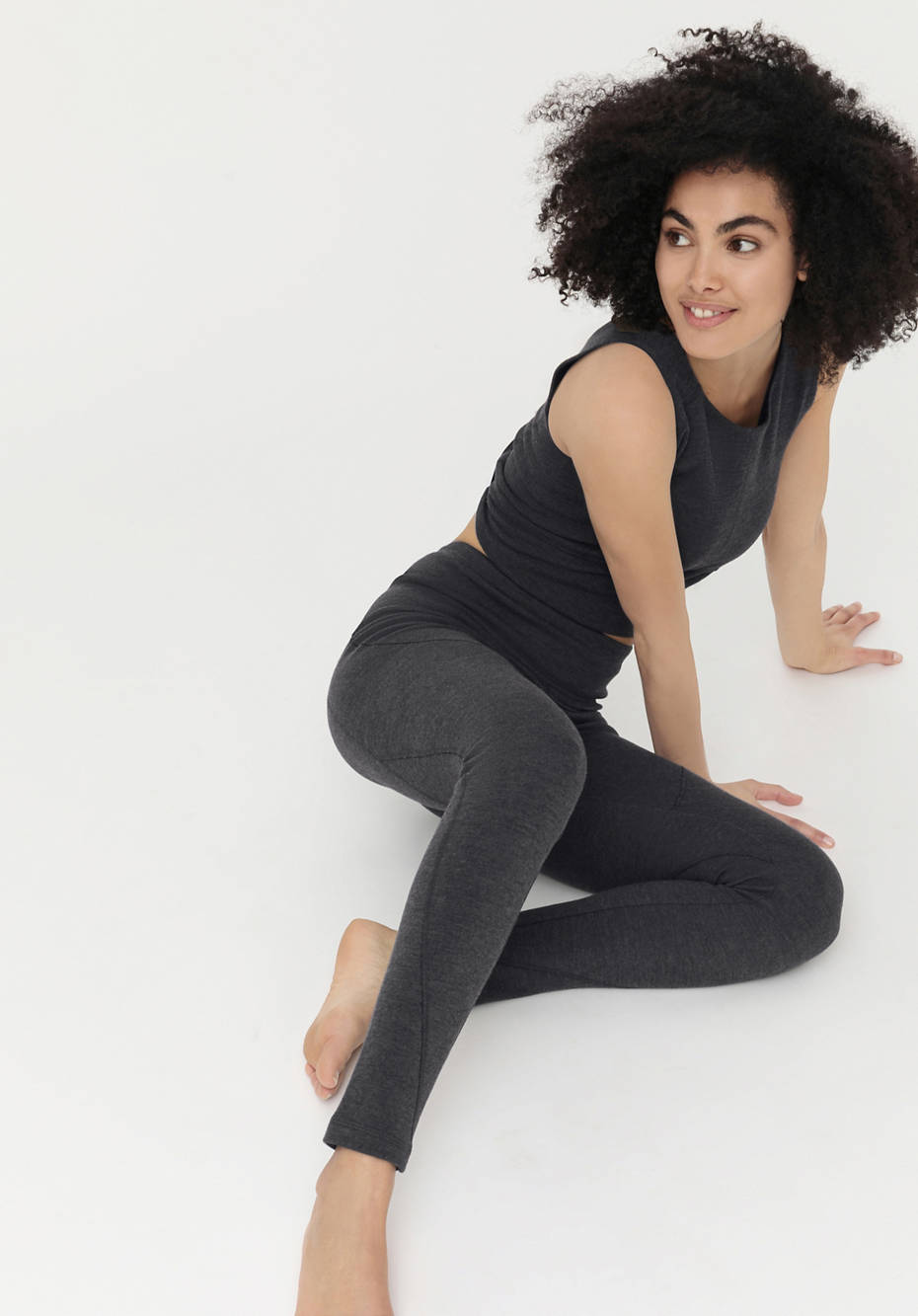 Sport Leggings aus Bio-Merinowolle mit Bio-Baumwolle