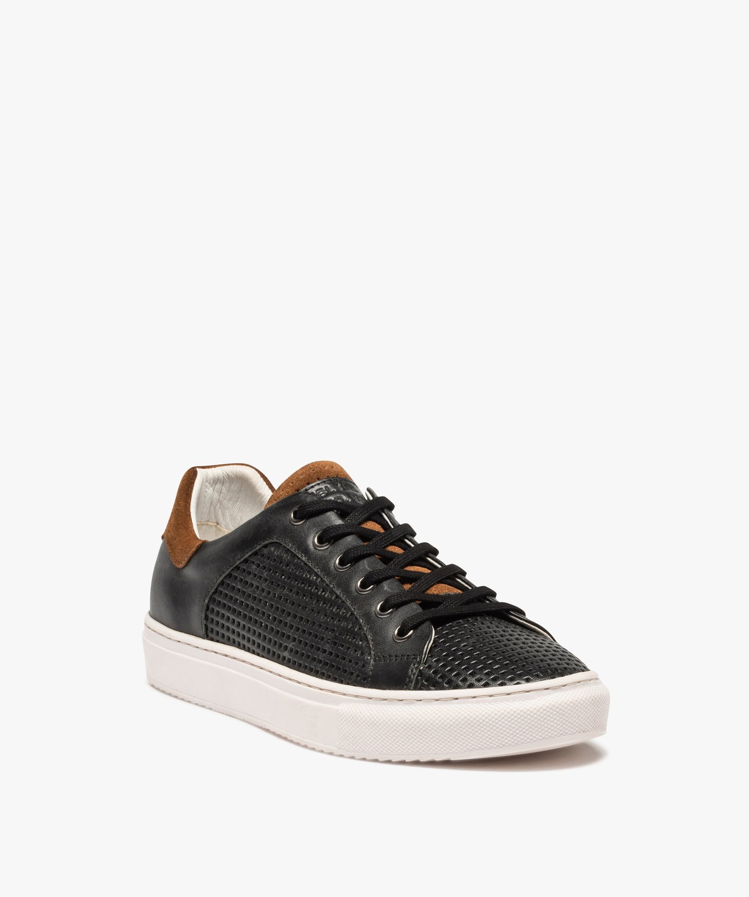 Baskets homme dessus cuir souple et aéré – Tanéo noir | GEMO
