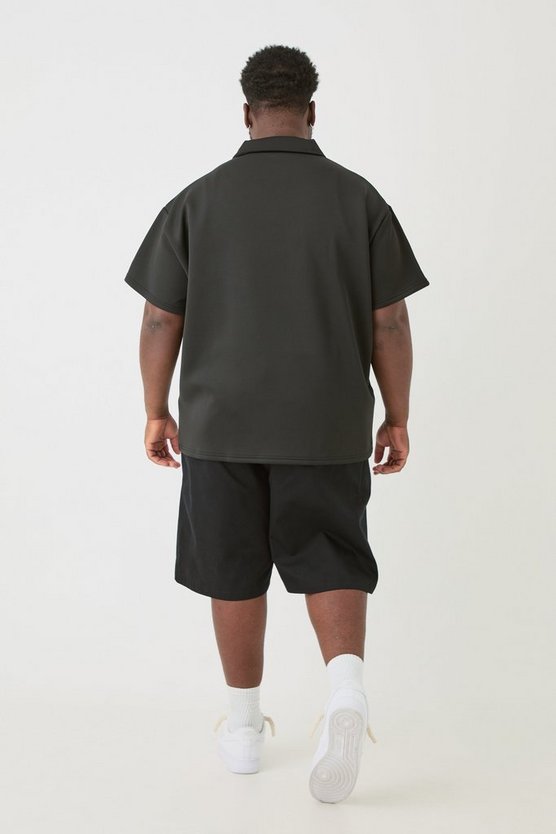 Plus Oversize Scuba Poloshirt