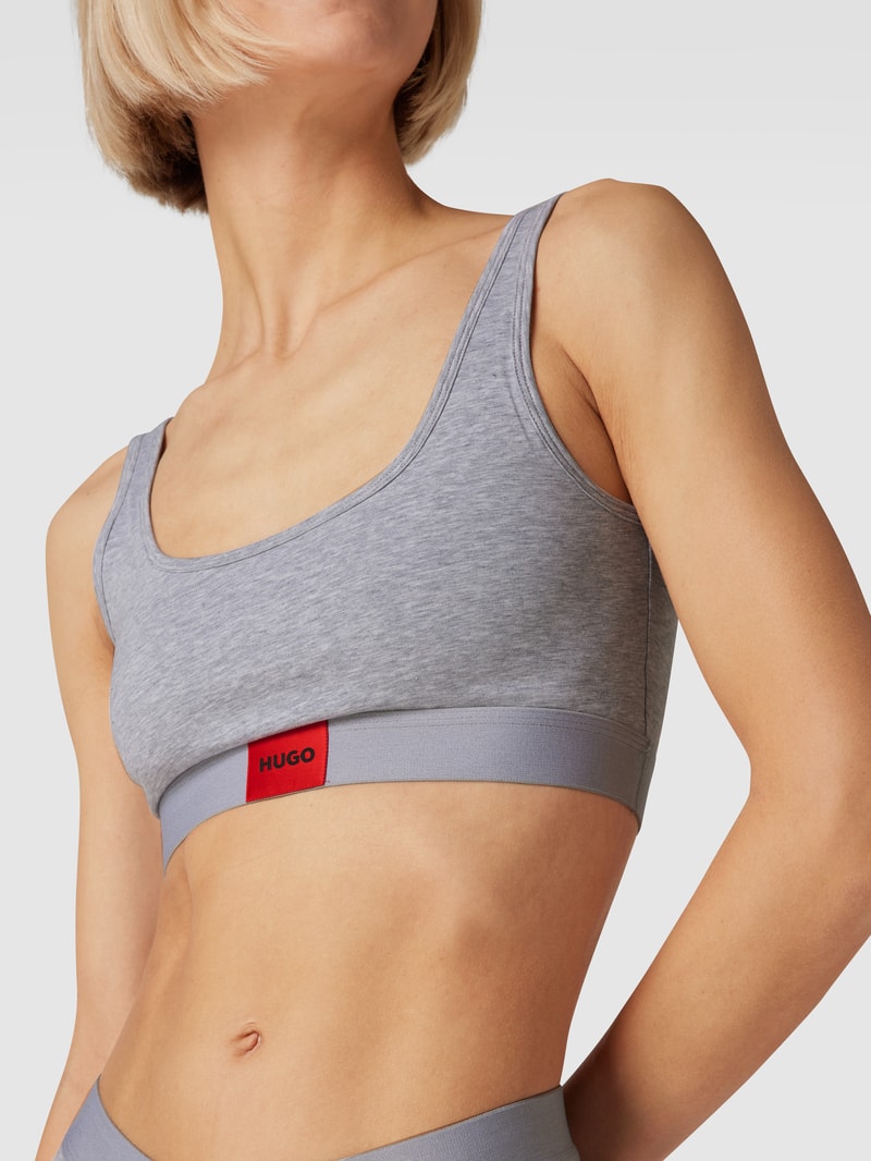 Bustier mit Label-Patch in silber meliert