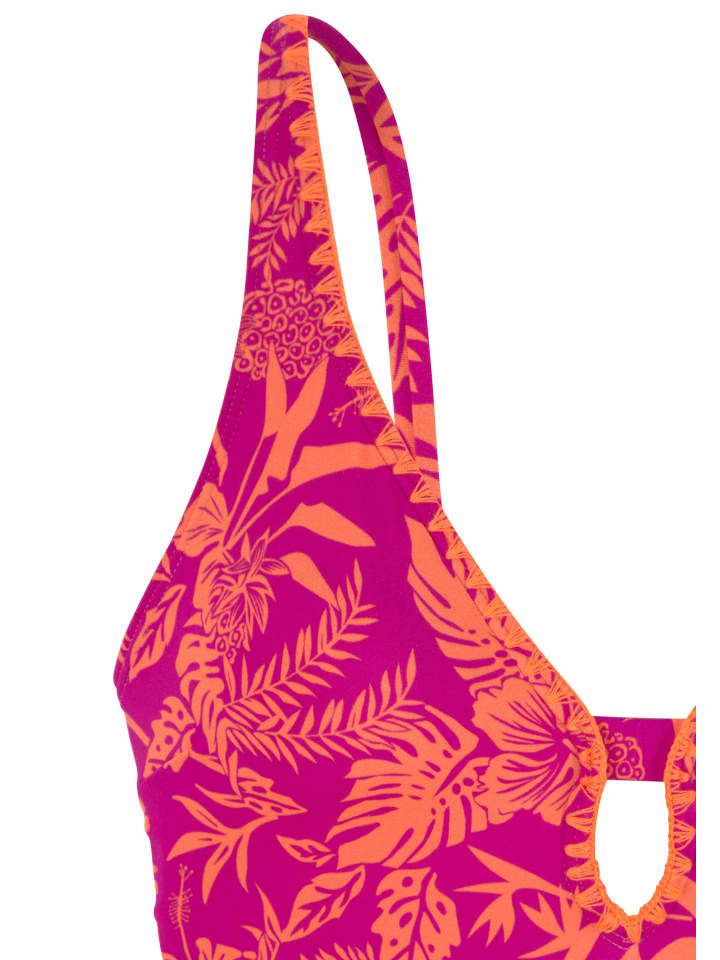 Venice Beach Badeanzug in orange-pink bedruckt günstig kaufen