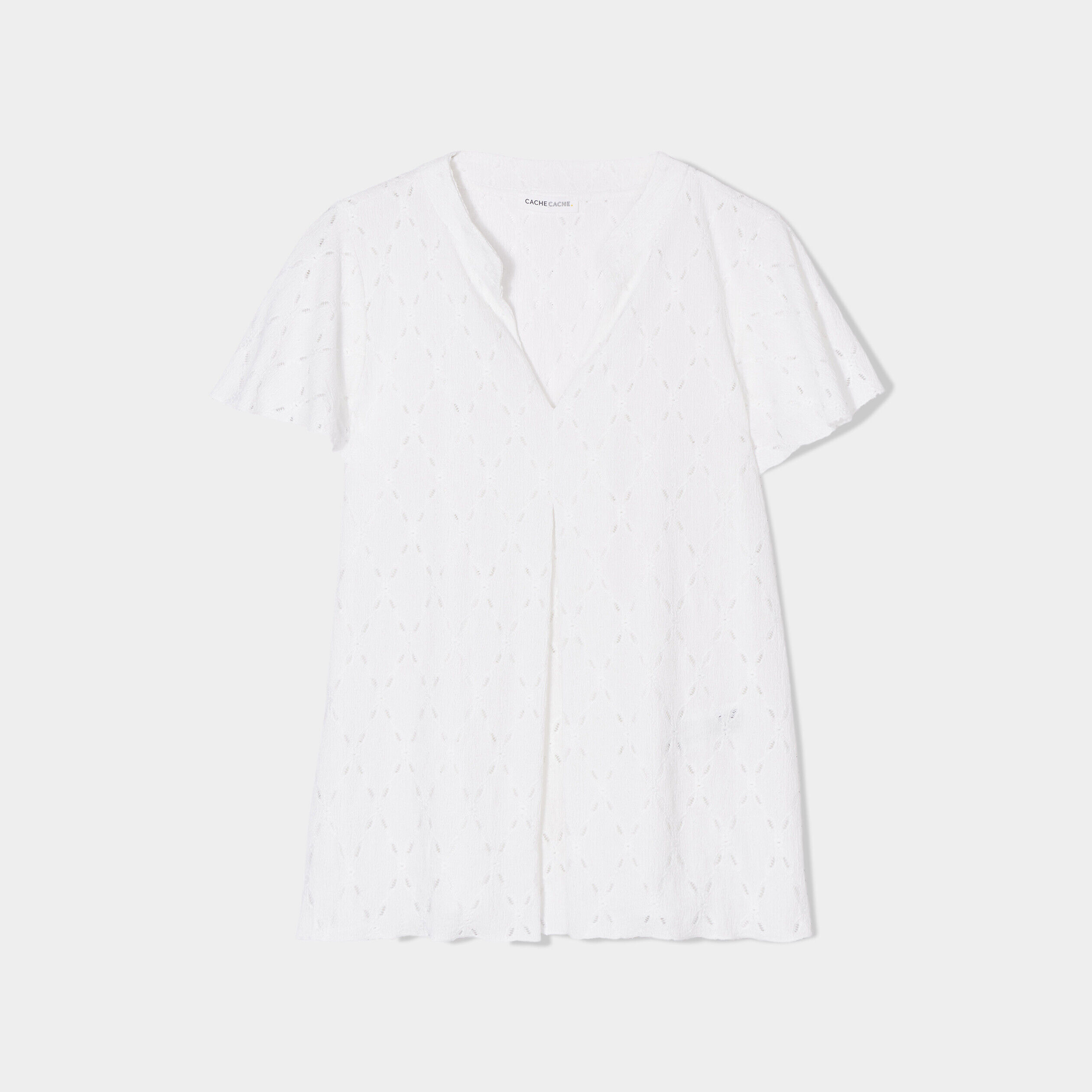 T-shirt manches courtes ecru femme | Cache Cache