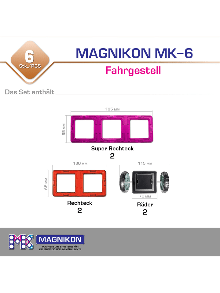 MAGNIKON Fahrgestell Super Rechtecke, Rechtecke, Räder- ab 3 Jahren günstig kaufen onesize