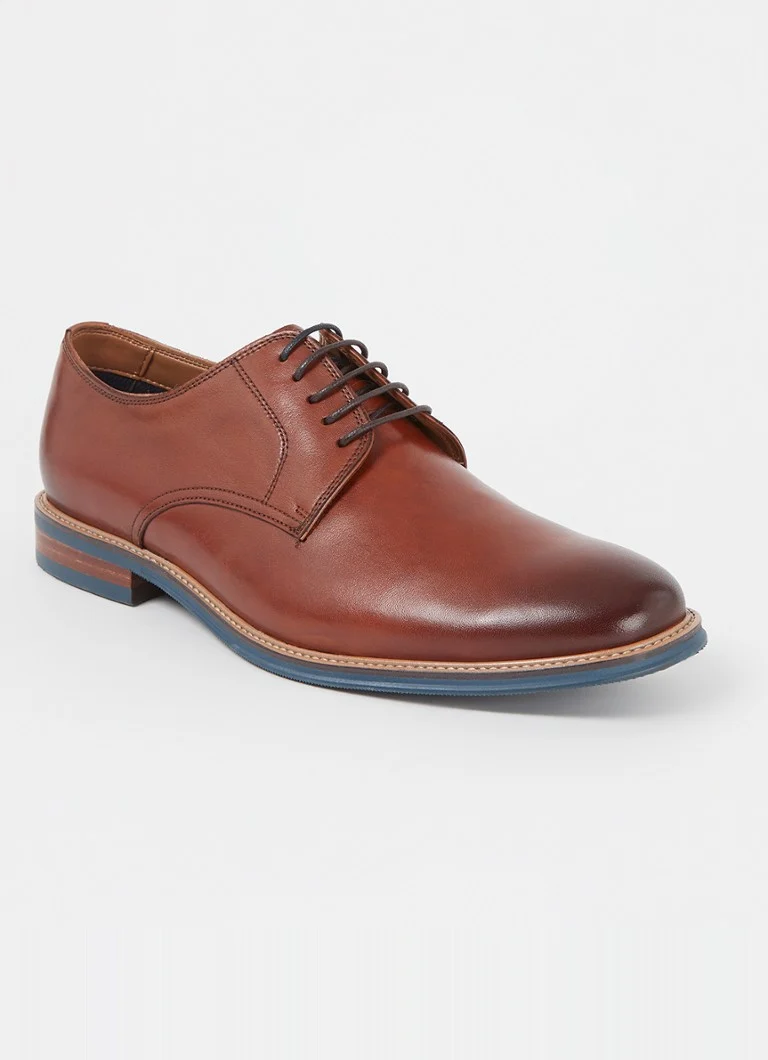 Dune London  Wide Fit Stanley veterschoen van leer