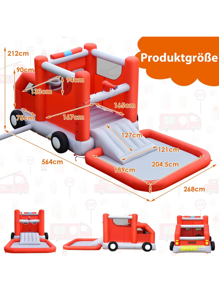 COSTWAY Hüpfburg 564x268x212 cm in Rot günstig kaufen onesize