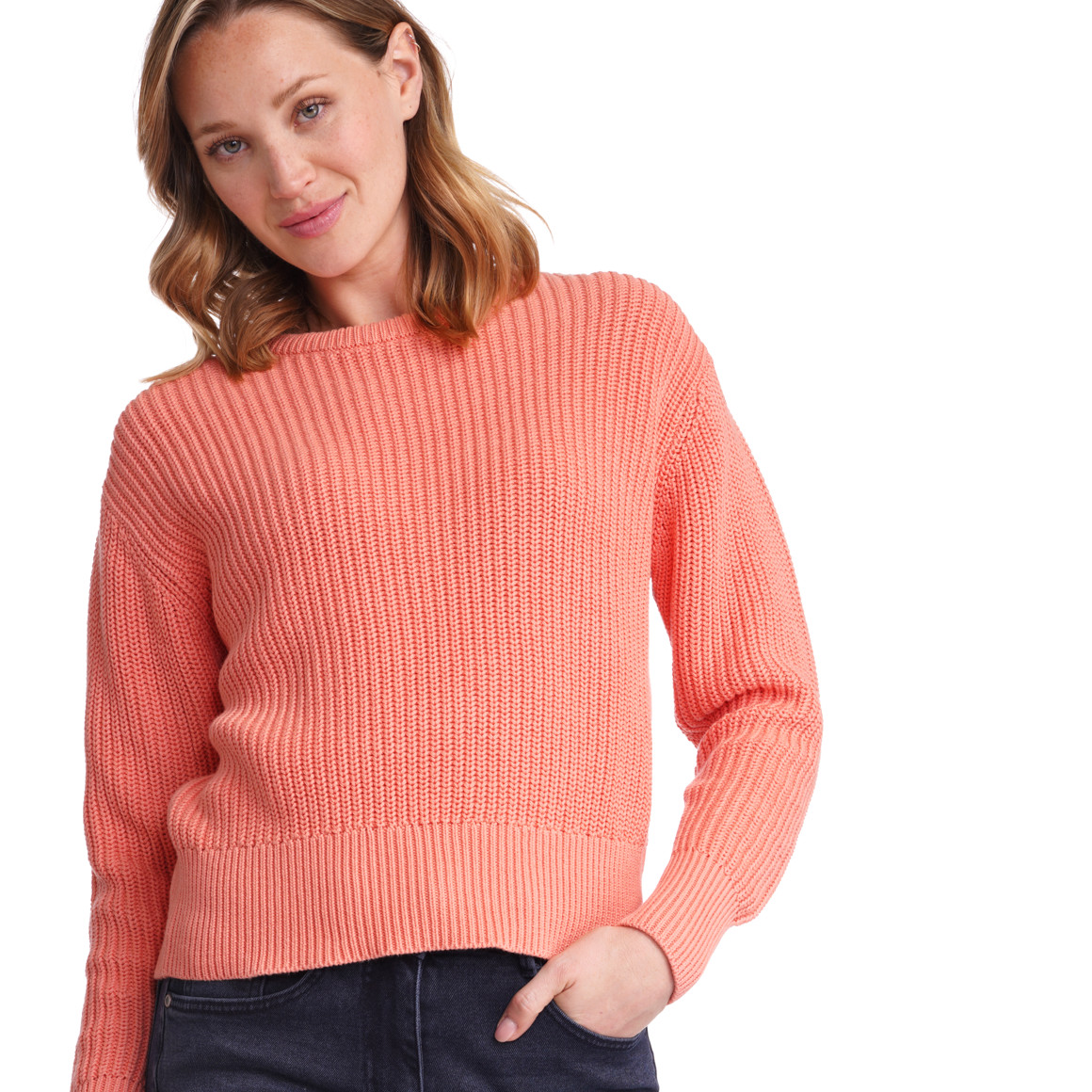 Damen Strickpullover mit Rundhalsausschnitt