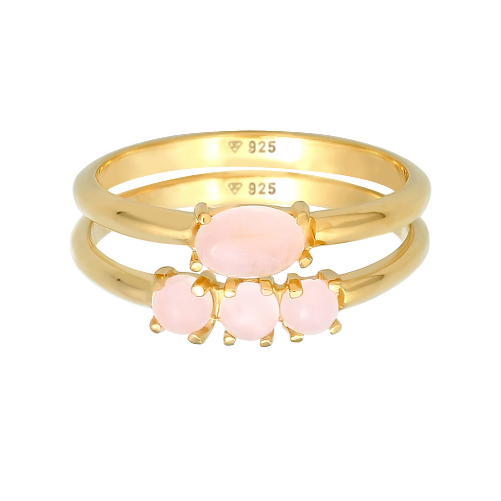Elli Elli Bague Ensemble de bagues superposées pour femmes Tendance vintage avec quart Bague