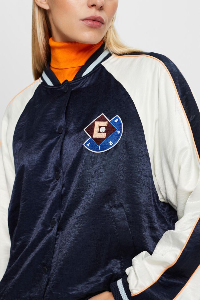 Bomberjacke aus Satin mit Logo