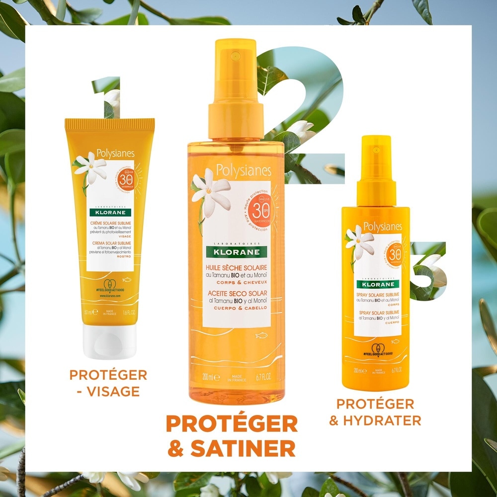 Klorane SOLAIRE Huile sèche solaire SPF 30 - 200 ml Huile sèche