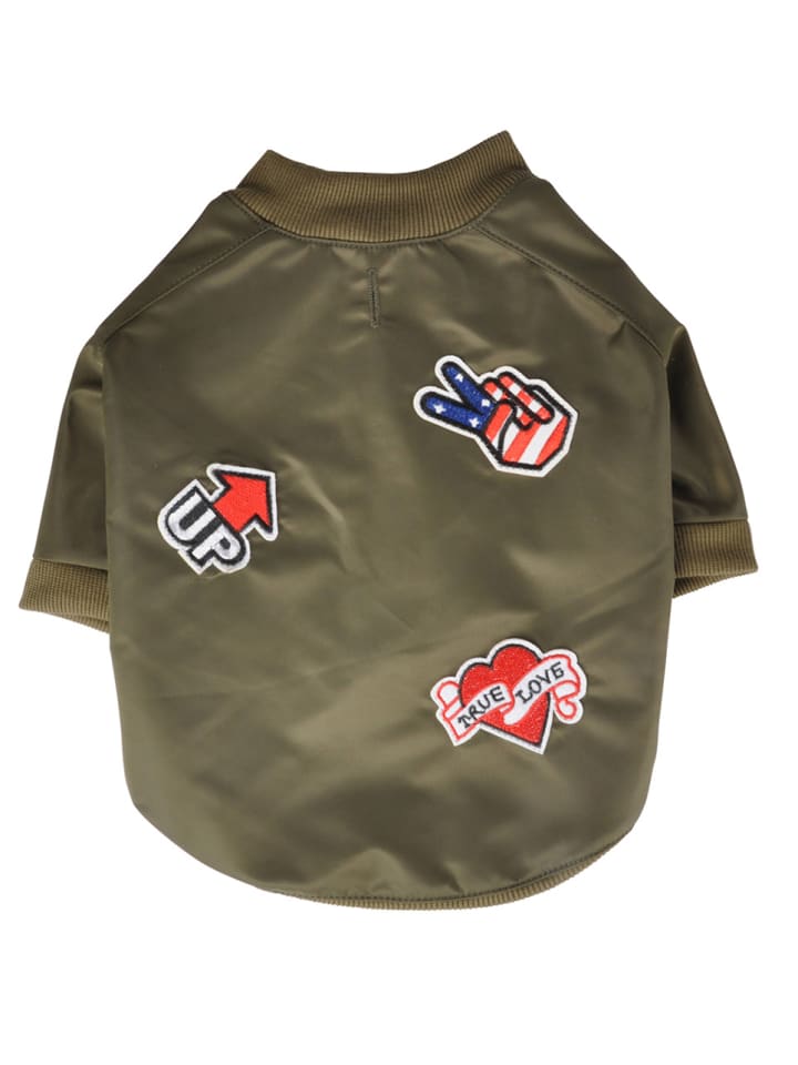 dynamic24 Design Hunde Jacke Bomberjacke in Grün günstig kaufen 35