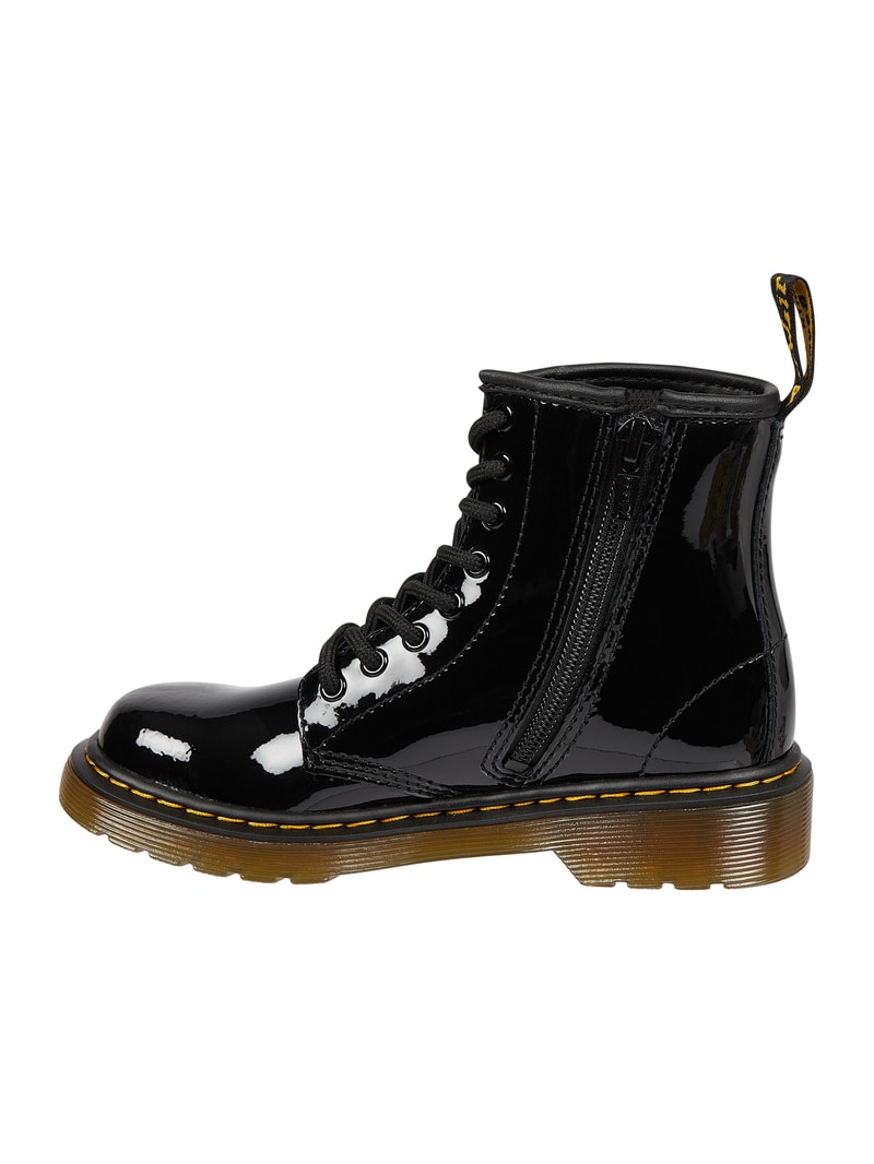 Schnürboots mit Reißverschluss in schwarz