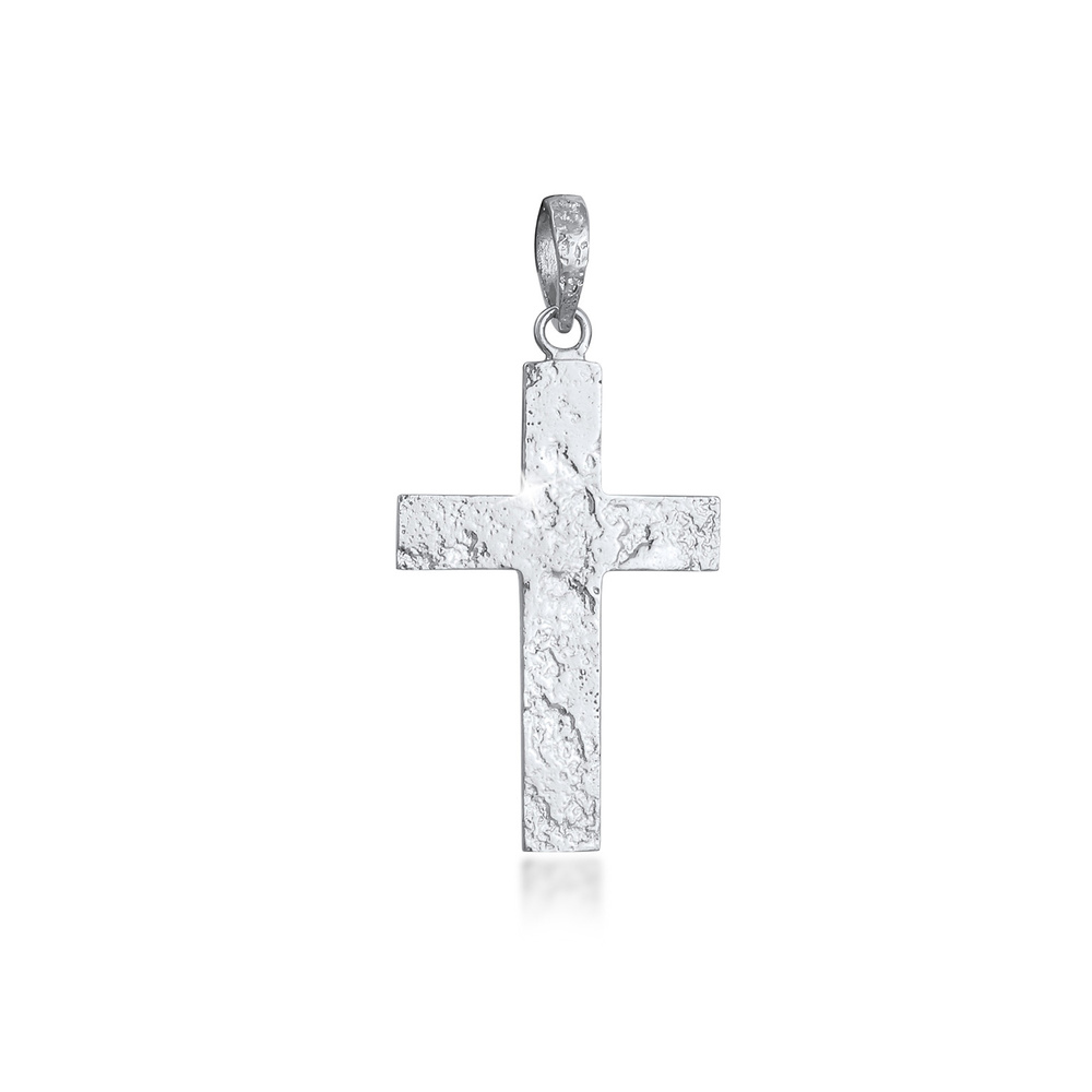 KUZZOI KUZZOI Pendentif symbole de la croix des hommes en argent sterling 927 Pendentif