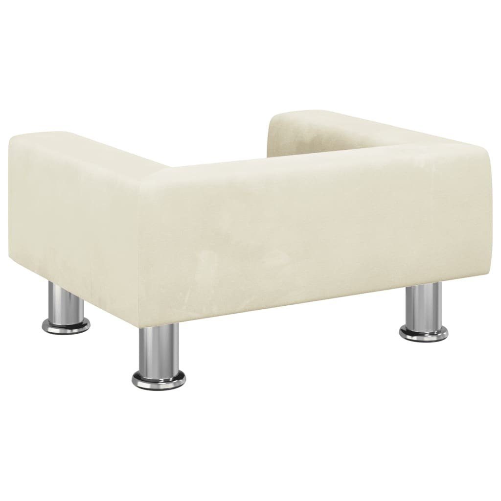 vidaXL Kindersofa Kindersofa Creme 50x40x26,5 cm Samt Kindercouch Kindermöbel Kinderzimm