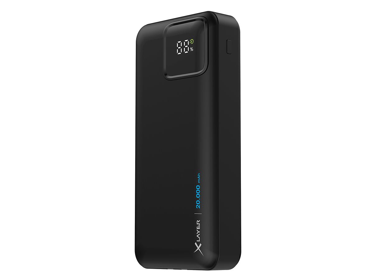 XLayer 20.000 mAh Powerbank mit 2 Kabel